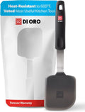DI ORO Small Silicone Spatula - Kitchen Spatulas for Nonstick Cookware - 600°F Heat-Resistant Thin & Flexible Silicone Turner - BPA Free Mini Egg & Cookie Spatula for Cooking - Dishwasher Safe