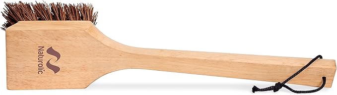 All-Natural Wooden Grill Brush and Grill Cleaner | Works as Scraper Tool for Tough Grill Residue | Bristle-Free Grill Brush for Outdoor Grill | Safe Grill Rescue Brush and BBQ Cleaner