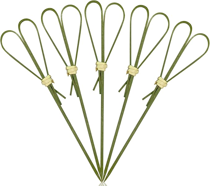 500 Pieces Cyan Heart Shaped Bamboo Sticks Long Toothpicks for Appetizers Cocktail Picks for Drinks 4.7 Inch Bamboo Skewers for Appetizers Charcuterie Boards Accessories