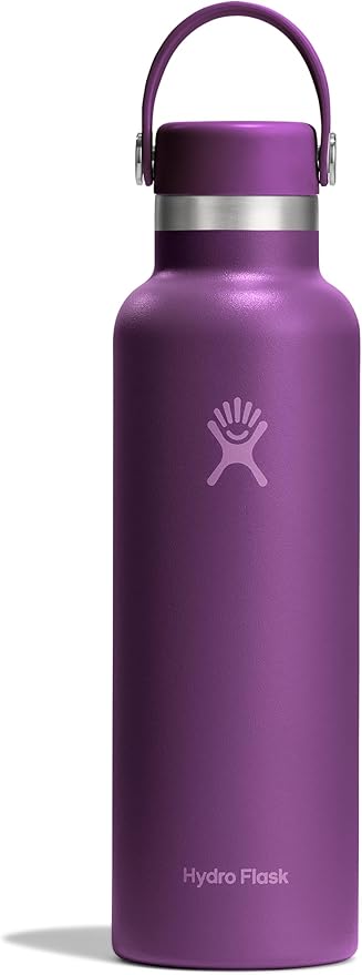 Hydro Flask Water Bottle - Insulated Stainless Steel - Non Spill, Leakproof in 21 Oz Beachplum Purple