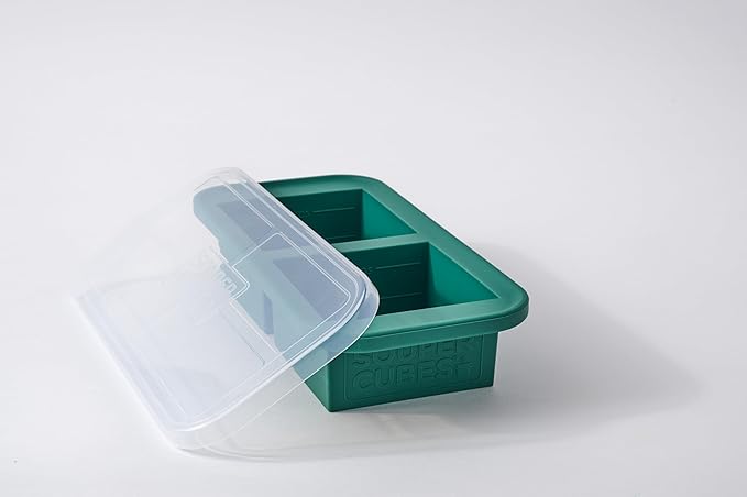 Souper Cubes 2 Cup Silicone Freezer Tray with Lid, Perfect for Storing Lasagna, Leftovers, Sauces, Portioned Meals and More, Silicone Freezer Mold for Meal Prepping - Kale - 1-Pack