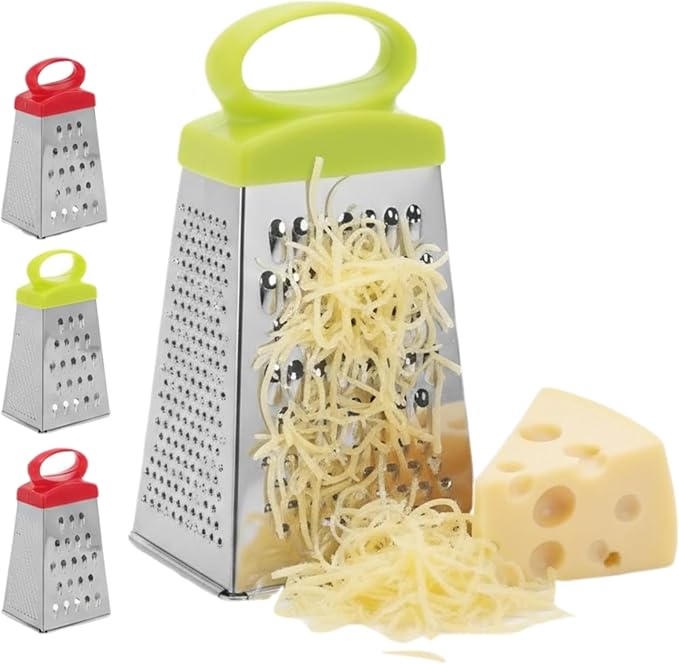 4pcs Mini Cheese Grater: Box Grater Stainless Steel Fine Coarse Handheld Slicer For for Kitchen Cheese Garlic Ginger Vegetable Potatoes