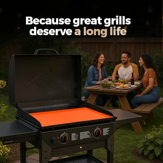 Silicone Grill Cover Mat | Heat-Resistant, Non-Stick, BPA-Free | Silicone Cover for Blackstone Griddle, Protects Grates, Easy to Clean, Fits Most Grills, Reusable BBQ Mat - 28 Inch