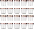 novelinks 4 oz Clear Plastic Jars with Rose Gold Lids – Small Round Refillable Storage Containers for Spices, Food, Crafts, and DIY Gifts – BPA-Free, Leakproof, 20 Pack