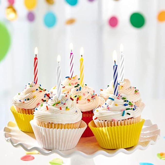 by Tugba Aydan - Birthday Candle - 144 Count Mix Color Birthday Candles for Cake, Cake Candle for Birthday, Party Small Candles…