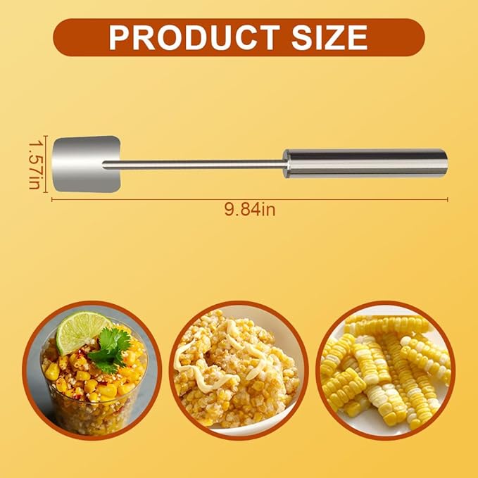 Easy Clean Stainless Steel Corn Peeler - New Corn Stripper for Home Kitchen & Restaurant Chef