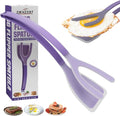 Silicone Egg Flipper Spatula Tongs (Set of 1) – Non-Stick 2-in-1 Grip & Flip Kitchen Tongs for Pancakes, Fish, Eggs, and More – Heat Resistant Cooking Tool (Purple)