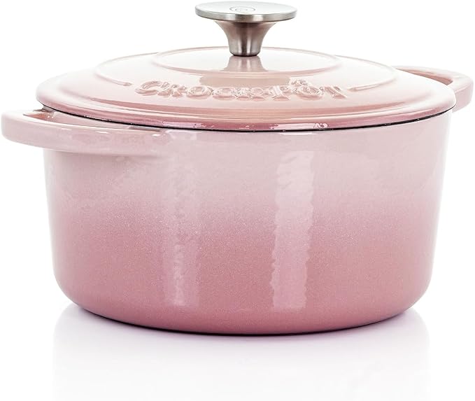 Crock-Pot Artisan Round Enameled Cast Iron Dutch Oven, 3-Quart, Blush Pink