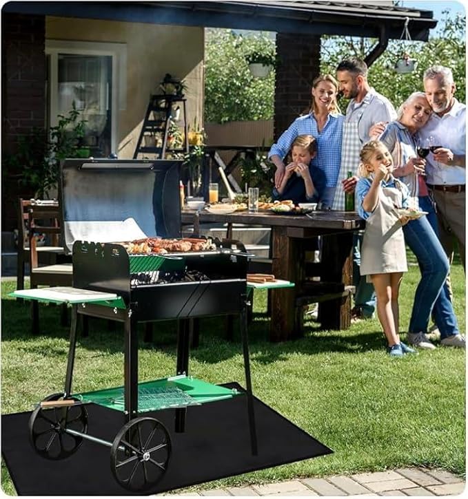 65 x 36 inch Under Grill Mats for Outdoor Grill, Double-Sided Fireproof Grill Pad, Waterproof Oil-Proof Grill Floor Pads Fire Pit Mat, Grill Pads for Outdoor Grill Cooking
