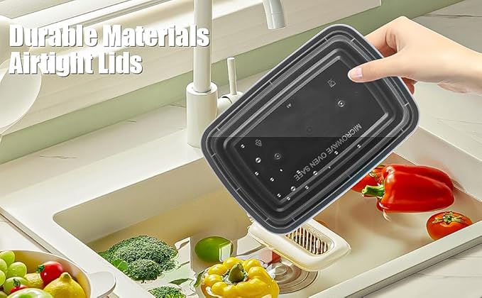 50 PACK, 24 oz. Meal Prep Containers, Extra Large & Thick Food Storage Containers with Lids - BPA Free Stackable Microwavable & Dishwasher Safe, Travel, To Go, Bento Box