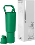 Simple Modern Trek Pivot | 40oz Flip Straw Tumbler with Handle | Water Bottle & Boot | Interchangeable Straw & Chug Lids | Insulated Stainless Steel Jug | Gym Sports Outdoors | Kelly Green