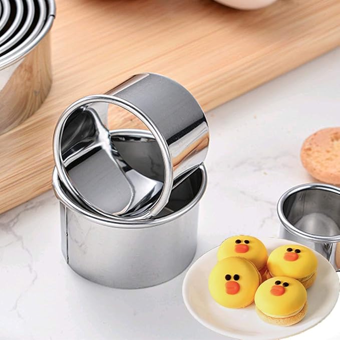 Cookie Cutters - Biscuit Cutters/Stainless Steel Dumpling Cutters/Cake Pastry Cutters/Cake Cookie Scone Cutters Molds stamps for Cooking Baking (Round Edge, 11Pcs)