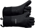 GEEKHOM Silicone Oven Gloves Heat Resistant BBQ Gloves with Cotton Lining for Kitchen Cooking, Baking & Grill Accessories, Waterproof Non-Slip Grill Mitts for Men Women, Dishwasher Safe