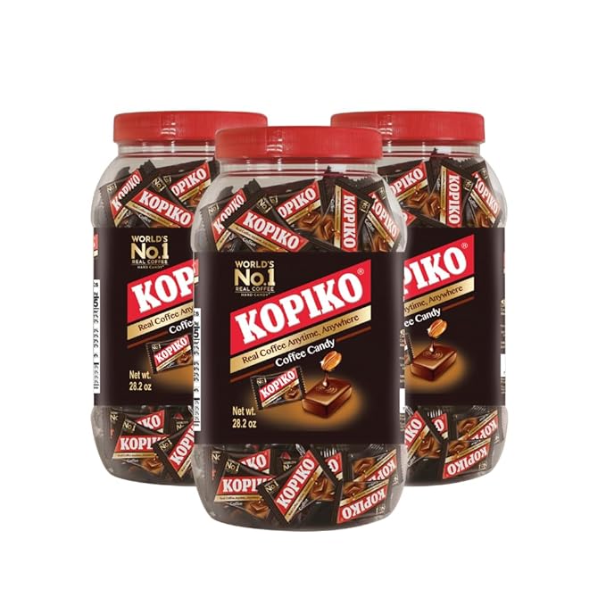 Kopiko Coffee Candy – Bold-Tasty Hard Candy from Indonesia with Real Coffee Extract – A Satisfying Boost for On-the-Go Energy (3-Pack 28.2oz Each)