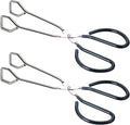 10-Inch Heavy Duty Stainless Steel Kitchen Scissor Tongs, Set of 2