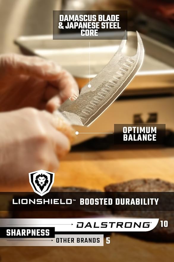 Dalstrong Pitmaster BBQ & Meat Knife - 8 inch - Shogun Series ELITE - Forked Tip & Bottle Opener - Japanese AUS-10V Super Steel Kitchen Knife - G10 Handle - Razor Sharp - w/Sheath
