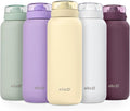 Ello Cooper 22oz Stainless Steel Water Bottle Vacuum Insulated with Straw and Carry Handle, Leak Proof Locking Lid with Soft Silicone Spout, Dishwasher Safe, Butter Yellow