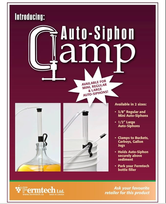 Fermtech Mini 14" Long Deluxe Siphoning Kit – Complete Home Brewing Equipment for Beer, Wine, Mead, and Craft Brew Making; Includes Auto Siphon Pump, Food-Grade Transfer Hose, and Bottling Wand