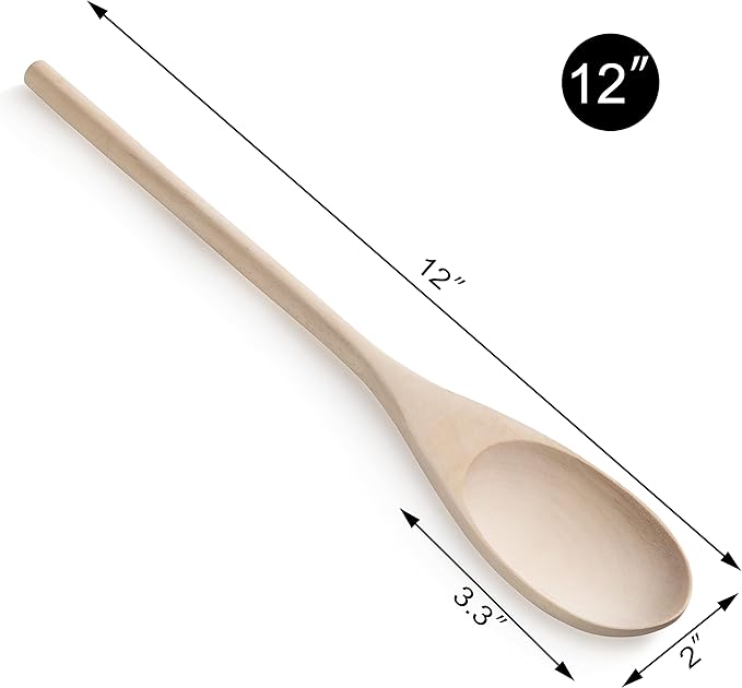 New Star Foodservice 42603 Classic Wood Kitchen Spoons Mixing Spoons, Light Yellow, Set of 3