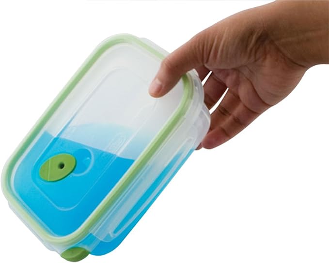 Sterilite Ultra-Seal 3.1 Cup Rectangle, Airtight Food Storage Container, Latching Lid, Microwave and Dishwasher Safe, Clear With Green Gasket, 18-Pack