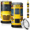 SANDJEST School Bus Driver Tumbler - 4-in-1 Design Tumbler Cup Can Cooler - 12oz Stainless Steel Insulated Cans Coozie Travel Mug Birthday, Christmas, Appreciation, Teacher's Day Gifts for Teachers