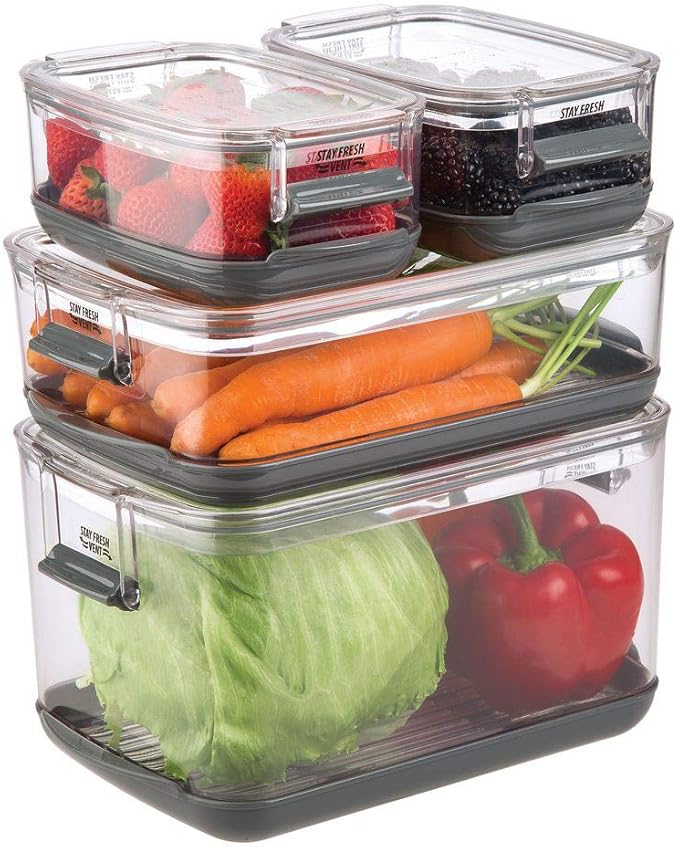 Progressive Berry ProKeeper, 1.2-Quart, Strawberries, Blueberry, Fruit Vegetable Container,Black