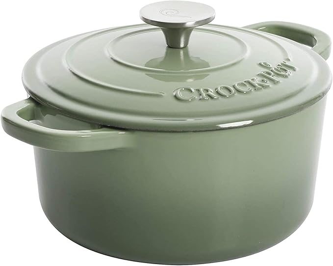 Crock-Pot Artisan Round Enameled Cast Iron Dutch Oven, 3-Quart, Pistachio Green