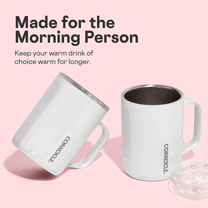 Corkcicle Classic Coffee Mug - Triple Insulated Stainless Steel for Travel - Shatter-Proof Lid - Keeps Drink Hot Over 3 Hours - Holiday Mug Gift - Great for Gifting Warmth - 16 oz - Mickey Tie Dye
