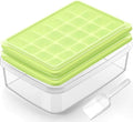 ARTLEO Ice Cube Trays for Freezer with Lid and Storage Bin, 24 Nice Size Ice Cubes Trays 2 pack, Easy Flexible Plastic Ice Mold, BPA Free, for Whisky, Ice Drinks.