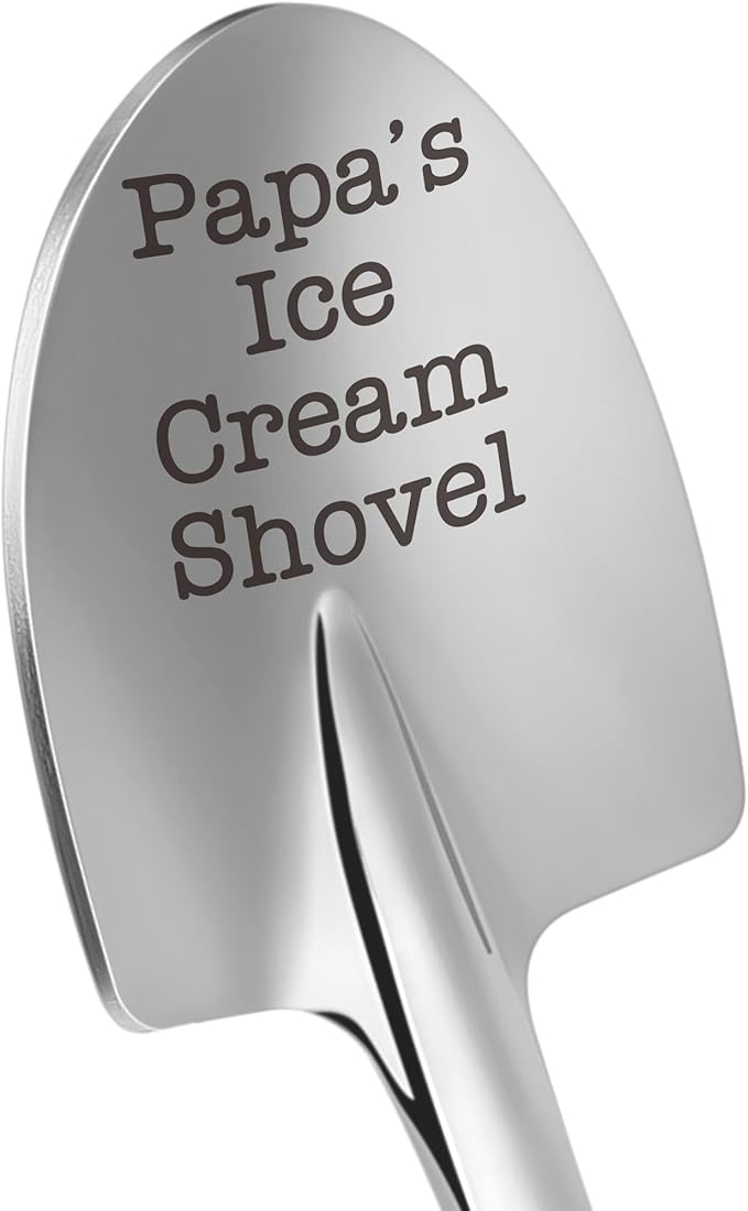 Papa Grandpa Gifts for Birthday Fathers Day Funny Dad’s Ice Cream Shovel Spoon Presents for Grandfather Pops Daddy Father Step Dad Bonus, Dad’s Birthday, from Grandkids, Grandchildren