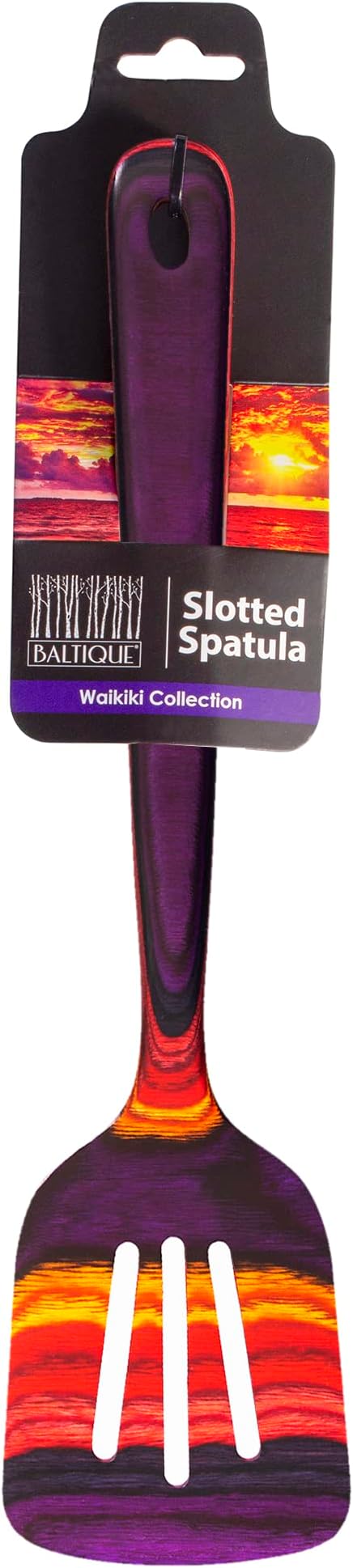 Totally Bamboo Baltique Waikiki Collection 12-1/2" Wooden Slotted Spatula, Safe for Nonstick