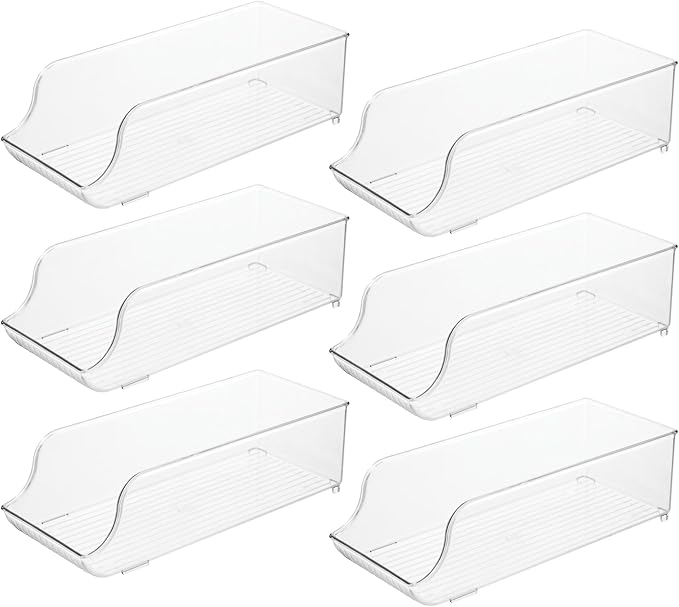 iDesign Soda Can Dispenser for Refrigerator or Pantry - Set of 6 - Clear - Made in USA