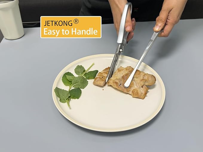 JETKONG 3 Pcs 12-Inch Cooking Tweezer Tongs Food Tweezers for Kitchen and Barbecue (12 12 12 Inch, Silver)