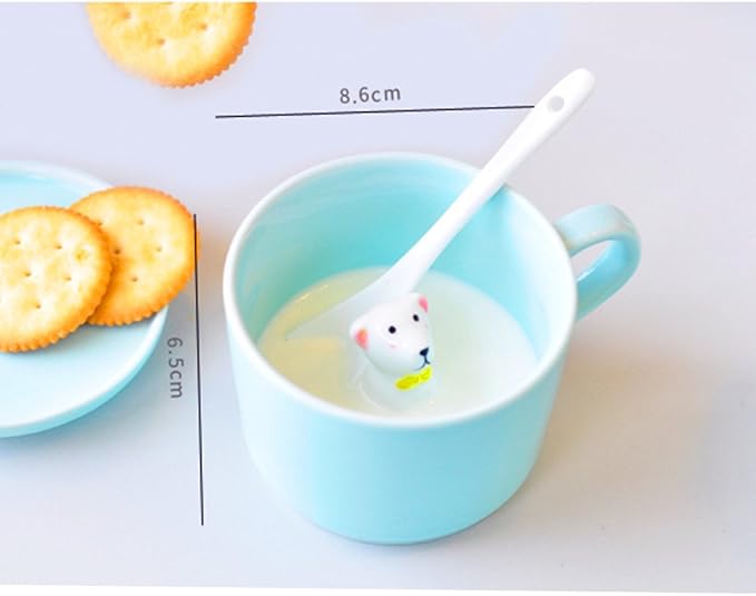 ZaH 3D Coffee Mug Cute Animal Inside Cup Cartoon Ceramics Figurine Teacup for Boys Girls Kids - Party Office Morning Mugs for Tea Juice Milk Chocolate Cappuccino (8 oz Duck)