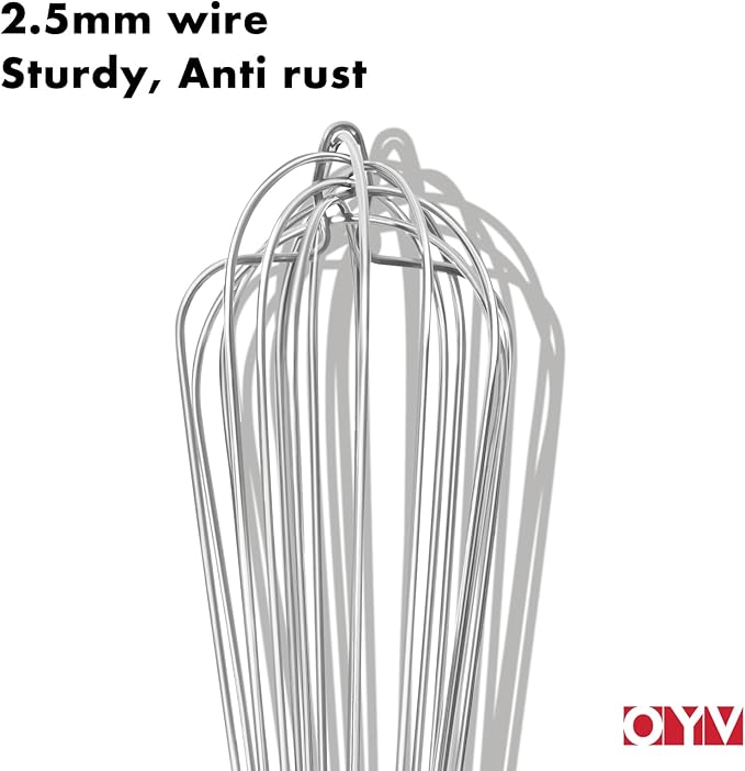 18/10 Stainless Steel Large Whisk, 17" Commercial Heavy Duty Whisk for Whipping Eggs, Mixing Batter, Making Sauces, Long Wisk Dishwasher Safe