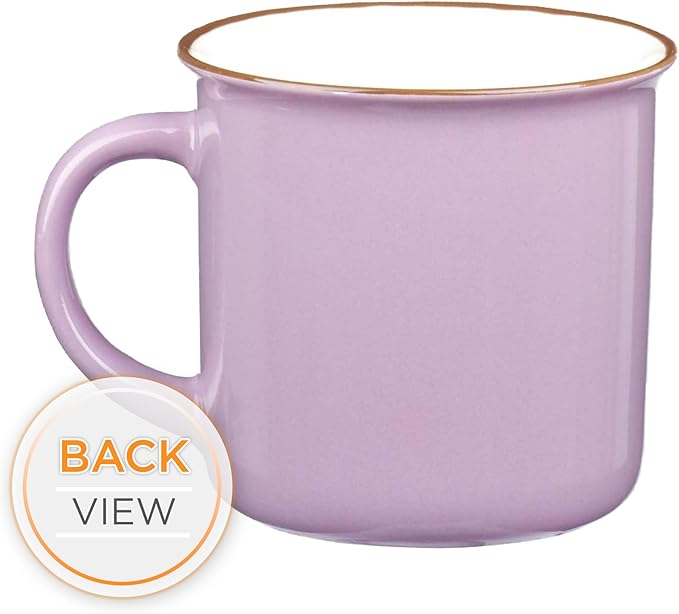 Christian Art Gifts Lavender Camp Style Ceramic Coffee Mug – 13 oz. Microwave & Dishwasher Safe Inspirational Scripture Coffee & Tea Mug for Women with Bible Verse: Let Your Light Shine – Matthew 5:16