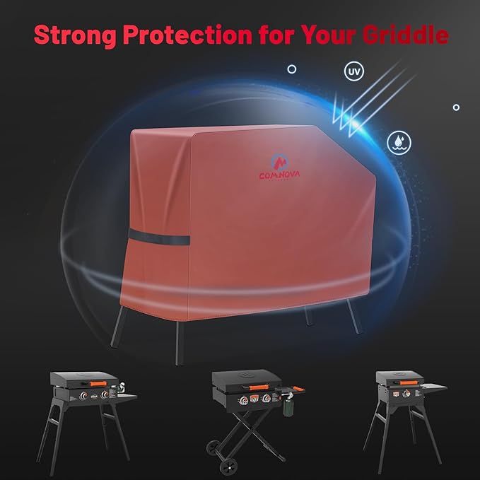 Comnova Griddle Cover for Blackstone 22 Inch 17 Inch Griddle with Hood and Stand - 600D Flat Top Grill Cover for Blackstone 22" 17" Griddle on Stand and 22" Adventure Ready, Waterproof & Heavy Duty