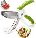 Salad Scissors, Salad Chopper with Double Blades, Lettuce Chopper, Lettuce Scissors for Chopped Salad, Chopped Salad Chopper Tool for Tossing and Chopping in Salad Bowl (White)