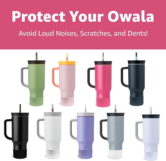 Jmoe USA Silicone Sleeve for Owala 40oz Tumbler | Fits Handle Tumbler Only | Anti-Slip Boot | Protects Against Dents & Scratches | Protector for Bottom of Cup | BPA Free (Watermelon Breeze)