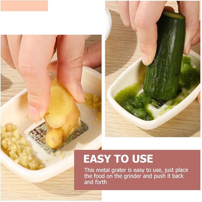 Stainless Steel Ginger Garlic Grater Handheld Kitchen Tool for Easy Mincing and Grating of Ginger Garlic Fruits and Vegetables