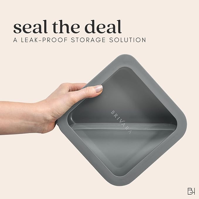 Ceramic Coated Glass Food Storage Container | No PTFE, PFOA, PFAS, and BPA | Reusable Non Toxic Meal Prep Container with Glass Lid | Easy To Store | 8 Cup Square [Smoke]
