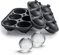Glacio Ice Cube Molds – Large Silicone Ice & Sphere Mold Combo with Built-In Easy-Fill Funnel 2-Inch Round & Square Whiskey Ice Molds for Cocktails & Bourbon