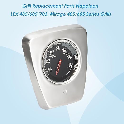Grill Temperature for Napoleon LEX 485, LEX 605, LEX 730, Mirage 485 605 Series Grills, Built-in LEX 485 Temperature Gauge Replacement Parts for Napoleon Grill Accessories