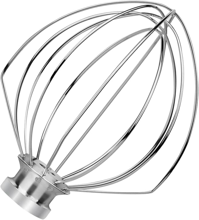 6-Wire Whip Compatible with 4.5-5Qt Kitchenaid Tilt Head Stand Mixer, Replacement for Kitchenaid whisk attachment for stand mixer K45WW, Stainless Steel, Dishwasher Safe(1 Pack)