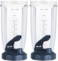 Upgrade Blender Cups Fit for Nutribullet 600w/900w, Replacement Parts 32oz Cups with Flip-Top To-Go-Lids, Blender Accessories (2 Pack)