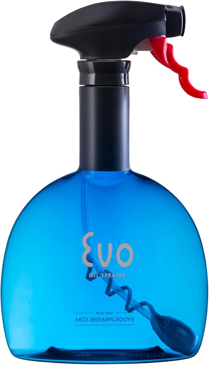 Evo Original Oil Sprayer, Non-Aerosol for Olive Oil, Cooking Oils, and Vinegars, Blue, 24-Ounce Capacity