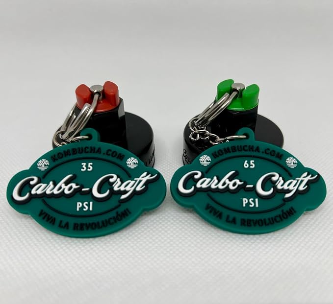 Kombucha.com Carbo-Caps: The Swingtop Slayer and Ultimate Carbonation System for Craft Beer & Kombucha Home Brewing. Viva La Revolución! (65 psi (High Carbonation), 12 Carbo-Caps + PRVs)