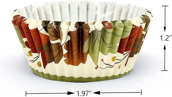 qiqee Cupcake Liners Thanksgiving Papers Baking Cups Wrappers for Thanksgiving Party Festival Holiday Baking Essentials (Standard 300-Count Food Grade Design)