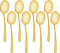 8 Pieces Extra Large Serving Spoons Set, 11 Inch Serving and Slotted Spoon, Stainless Steel Cooking Spoons, Serving Utensils for Kitchen Buffet Parties (Gold)