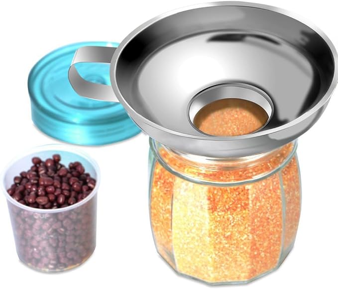 Stainless Steel Funnel for Mason Jar with Handle for Regular and Wide Mouth Jars (Neck-4.5cm)